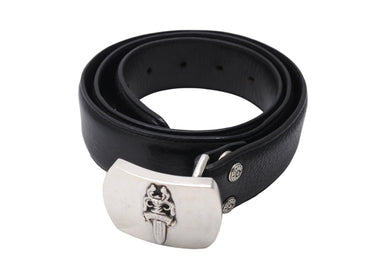 CHROME HEARTS クロムハーツ ダガーバックル 1.5 レザーベルト サイズ34 シルバ−925 レザー ブラック シルバー 美品 中古 67464