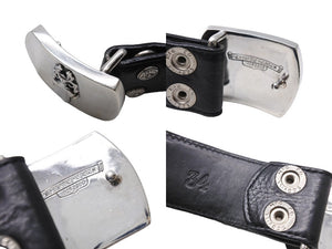 CHROME HEARTS クロムハーツ ダガーバックル 1.5 レザーベルト サイズ34 シルバ−925 レザー ブラック シルバー 美品 中古 67464