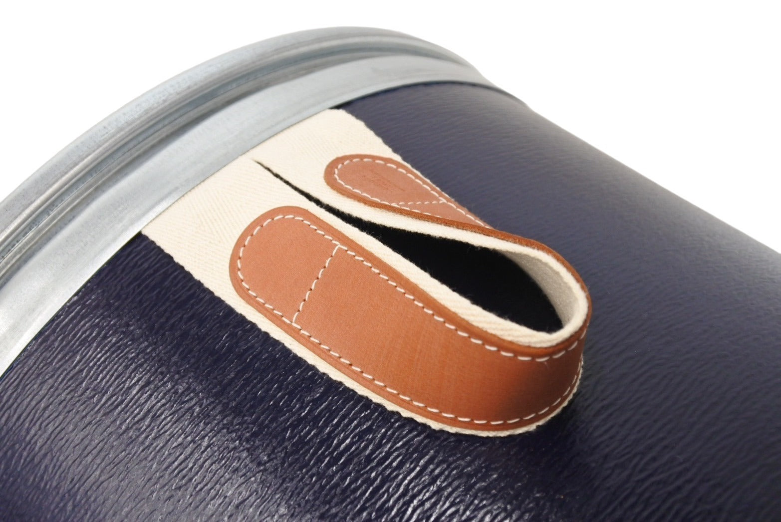 HERMES - 極美品 HERMES エルメス サドルボックス スモール 馬具缶 馬具入れ メタル ブライドルレザー キャンバス ネイビー 中古 67478 極美品 HERMES エルメス サドルボックス スモール 馬具缶 馬具