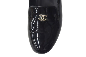 CHANEL シャネル ローファ 靴 オペラシューズ フェイクパール ココマーク G30757 パテントレザー 36C G30757 美品 中古 67480