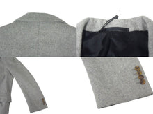 Load image into Gallery viewer, HERMES エルメス コート ロングコート テーラードジャケット アウター メンズ サイズ 50 カシミヤ レーヨン グレー 良品 中古 67486