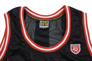 FUBU フブ タンクトップ ゲームシャツ バスケワッペン ヴィンテージ サイズL ブラック レッド ホワイト メッシュ 美品 中古 67492