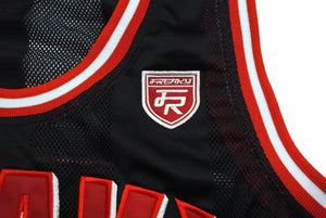 FUBU フブ タンクトップ ゲームシャツ バスケワッペン ヴィンテージ サイズL ブラック レッド ホワイト メッシュ 美品 中古 67492