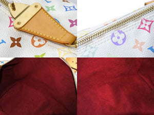 極美品 LOUIS VUITTON ルイヴィトン 村上隆 ボストンバッグ キーポル45 M92641 モノグラムマルチ ホワイト ゴールド金具 中古 67505