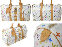Load image into Gallery viewer, 極美品 LOUIS VUITTON ルイヴィトン 村上隆 ボストンバッグ キーポル45 M92641 モノグラムマルチ ホワイト ゴールド金具 中古 67505