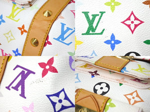 極美品 LOUIS VUITTON ルイヴィトン 村上隆 ボストンバッグ キーポル45 M92641 モノグラムマルチ ホワイト ゴールド金具 中古 67505