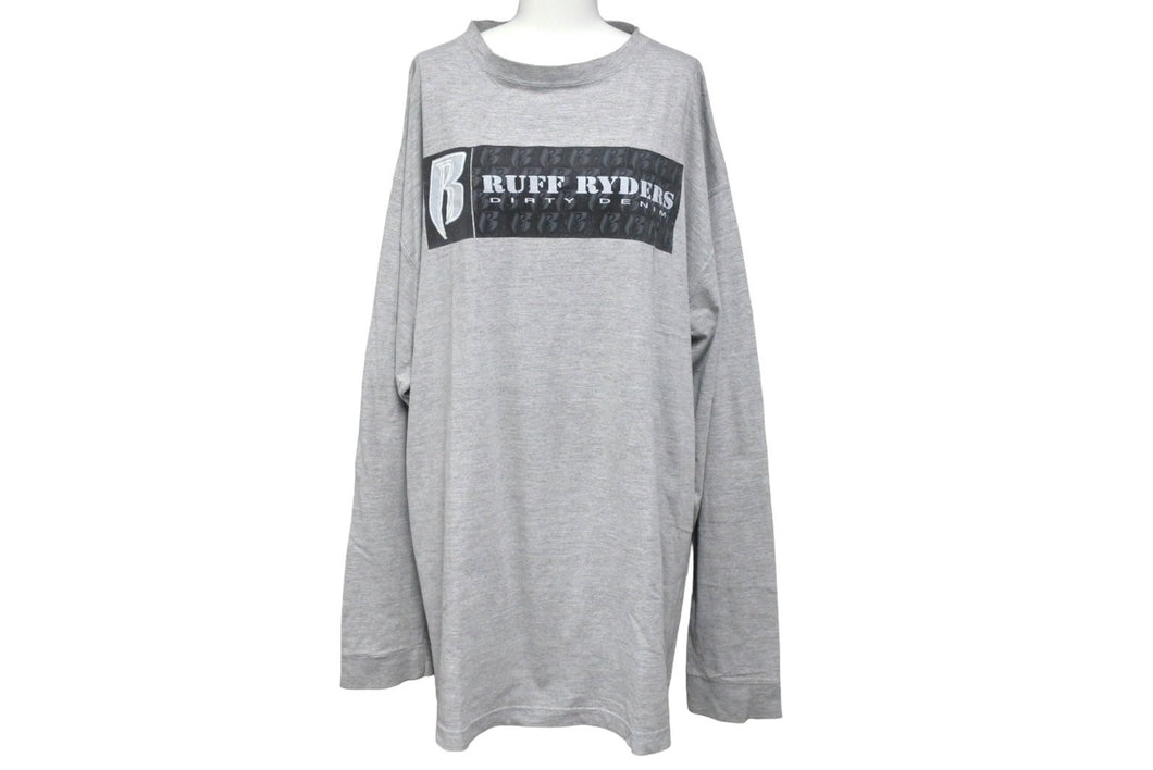 Y2K ruff ryders ワイツーケー ラフライダーズ DMX 長袖Tシャツ 90SS トップス サイズXL コットン グレー 美品 中古 67509