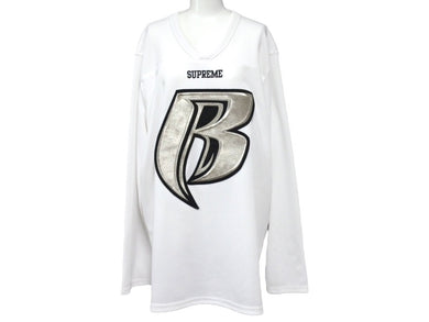Supreme シュプリーム ラフ・ライダーズ 長袖ゲームシャツ ホッケージャージ ホワイト ポリエステル XL 美品 中古 67511 