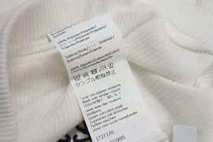 LOEWE ロエベ タンクトップ ノースリーブ 刺繍ロゴ入り S359Y23X85 サイズXS コットン ポリウレタン ホワイト ブラック 美品 中古 67521