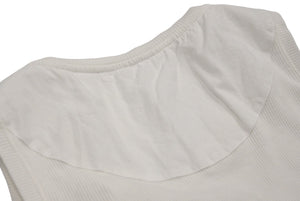 LOEWE ロエベ タンクトップ ノースリーブ 刺繍ロゴ入り S359Y23X85 サイズXS コットン ポリウレタン ホワイト ブラック 美品 中古 67521