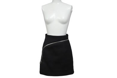 AlexanderWang アレキサンダーワン スカート ジップ ファスナー CA 00985 ブラックシルバー金具 サイズ0 美品 中古 67522 