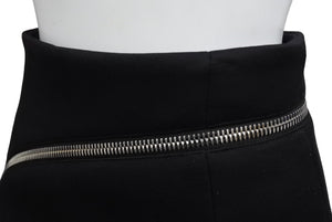 AlexanderWang アレキサンダーワン スカート ジップ ファスナー CA 00985 ブラックシルバー金具 サイズ0 美品 中古 67522 