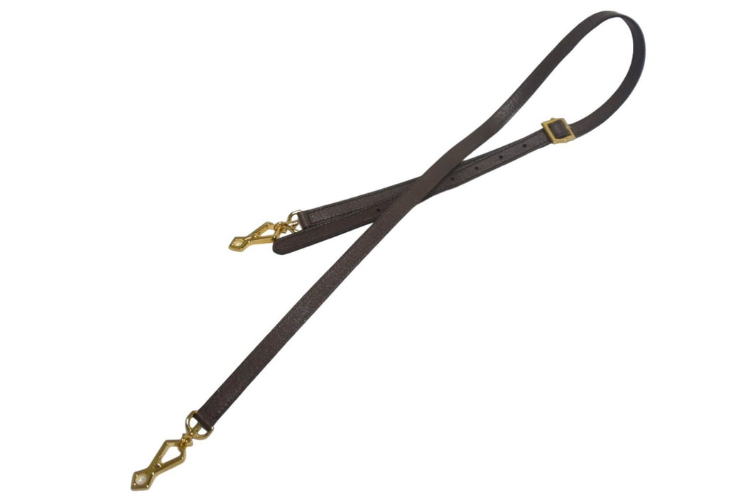 極美品 GUCCI グッチ 替えショルダーストラップ レザー ブラウン ゴールド金具 レザー 中古 67523 