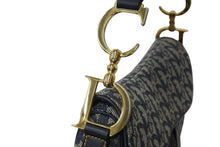 Load image into Gallery viewer, ChristianDior クリスチャンディオール トロッター ダブルサドルバッグ キャンバス レザー ネイビー ゴールド 美品 中古 67529