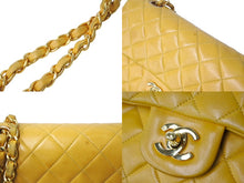 Load image into Gallery viewer, CHANEL シャネル マトラッセ23 Wフラップ Wチェーンショルダーバッグ 3番台 ラムスキン イエロー ゴールド金具 美品 中古 67540