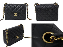 Load image into Gallery viewer, CHANEL シャネル チェーンショルダーバッグ 8番台 ミニマトラッセ ラムスキン ゴールド金具 ブラック 美品 中古 67541