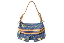Load image into Gallery viewer, 新品同様 LouisVuitton ルイヴィトン バギーPM ショルダーバッグ M95049 FL0047 モノグラムデニム ヌメ革 ブルー ゴールド 中古 67546
