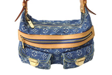 Load image into Gallery viewer, 新品同様 LouisVuitton ルイヴィトン バギーPM ショルダーバッグ M95049 FL0047 モノグラムデニム ヌメ革 ブルー ゴールド 中古 67546