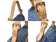 Load image into Gallery viewer, 新品同様 LouisVuitton ルイヴィトン バギーPM ショルダーバッグ M95049 FL0047 モノグラムデニム ヌメ革 ブルー ゴールド 中古 67546