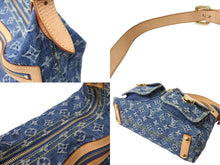 Load image into Gallery viewer, 新品同様 LouisVuitton ルイヴィトン バギーPM ショルダーバッグ M95049 FL0047 モノグラムデニム ヌメ革 ブルー ゴールド 中古 67546