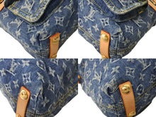 Load image into Gallery viewer, 新品同様 LouisVuitton ルイヴィトン バギーPM ショルダーバッグ M95049 FL0047 モノグラムデニム ヌメ革 ブルー ゴールド 中古 67546