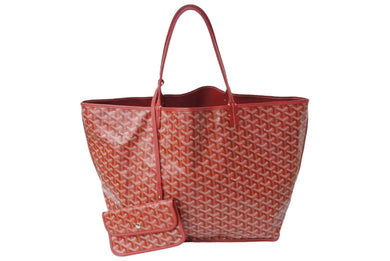 極美品 GOYARD ゴヤール サック アンジュGM トートバッグ ポーチ付き リバーシブル PVCコーティングキャンバス レッド 67548