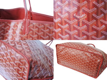 Load image into Gallery viewer, 極美品 GOYARD ゴヤール サック アンジュGM トートバッグ ポーチ付き リバーシブル PVCコーティングキャンバス レッド 67548