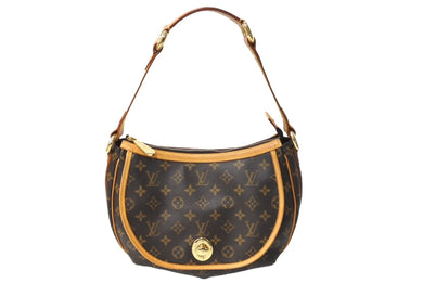 LOUIS VUITTON ルイヴィトン トゥラムGM ショルダーバッグ M40075 モノグラム ゴールド金具 ブラウン 美品 中古 67554