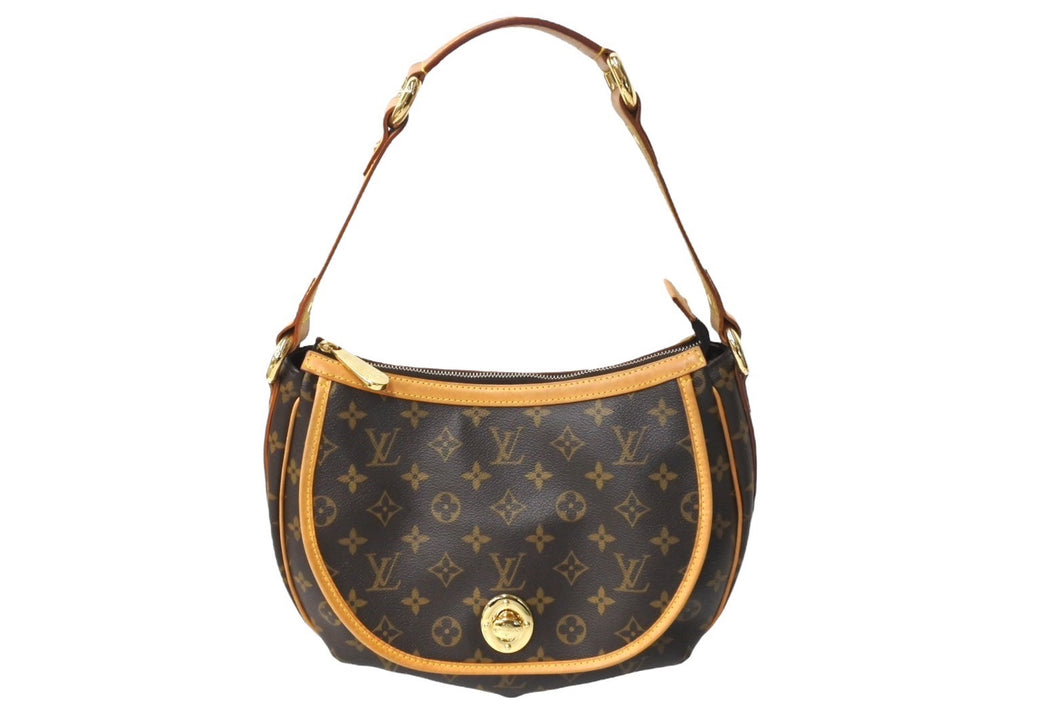 LOUIS VUITTON ルイヴィトン トゥラムGM ショルダーバッグ M40075 モノグラム ゴールド金具 ブラウン 美品 中古 67554