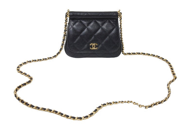 新品同様 CHANEL シャネル ココマーク バニティ チェーンショルダーバッグ ランダム番台 キャビアスキン ブラック 中古 67562