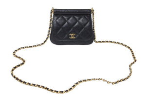 新品同様 CHANEL シャネル ココマーク バニティ チェーンショルダーバッグ ランダム番台 キャビアスキン ブラック 中古 67562