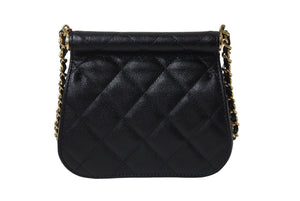 新品同様 CHANEL シャネル ココマーク バニティ チェーンショルダーバッグ ランダム番台 キャビアスキン ブラック 中古 67562