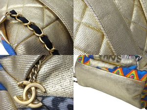 極美品 CHANEL シャネル グラフィティ リュック バックパック 28番台 ココマーク メディエダールコレクション AS0867 ゴールド 中古 67565