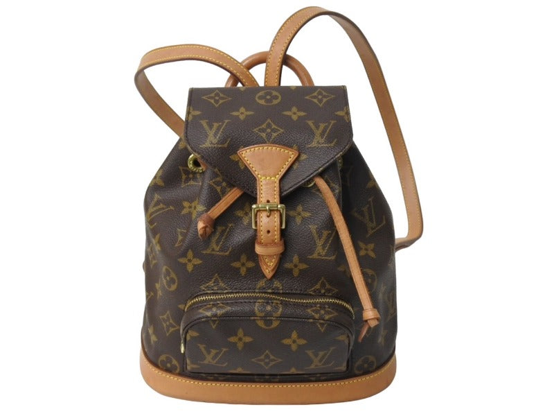 LOUIS VUITTON ルイヴィトン ミニモンスリ リュック バックパック M51137 モノグラム ブラウン 美品 中古 67568