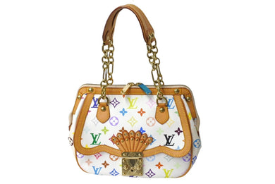 LouisVuitton ルイヴィトン グレイシーMM M92590 チェーンショルダーバッグ モノグラム マルチカラー キャンバス ホワイト 美品 中古 67572