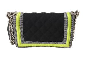 極美品 CHANEL シャネル マトラッセ ボーイシャネル チェーンウォレットショルダーバッグ 22番台 ファブリックメッシュ 中古 67575
