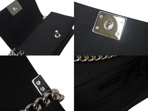 極美品 CHANEL シャネル マトラッセ ボーイシャネル チェーンウォレットショルダーバッグ 22番台 ファブリックメッシュ 中古 67575
