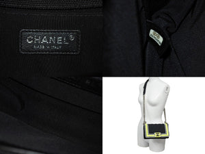 極美品 CHANEL シャネル マトラッセ ボーイシャネル チェーンウォレットショルダーバッグ 22番台 ファブリックメッシュ 中古 67575
