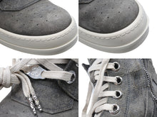 Load image into Gallery viewer, 新品未使用 クロムハーツ リックオウエンス ジオバスケット スニーカー CHクロス ダガー レザー シルバー925 サイズ38 グレー 中古 67583