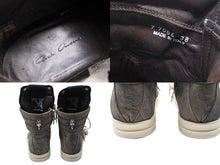 Load image into Gallery viewer, 新品未使用 クロムハーツ リックオウエンス ジオバスケット スニーカー CHクロス ダガー レザー シルバー925 サイズ38 グレー 中古 67583