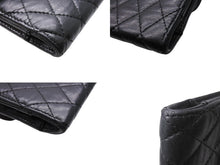 Load image into Gallery viewer, CHROME HEARTS クロムハーツ 三つ折りウェーブウォレット クロスボールボタン キルティング ブラック シルバー925 美品 中古 67601