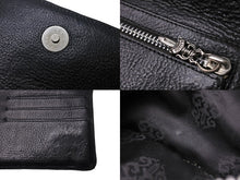Load image into Gallery viewer, CHROME HEARTS クロムハーツ 三つ折りウェーブウォレット クロスボールボタン キルティング ブラック シルバー925 美品 中古 67601
