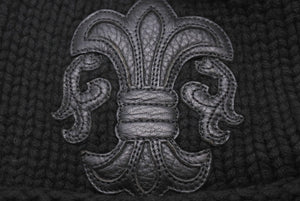 CHROME HEARTS クロムハーツ ビーニー ニットキャップ フレアボタン フレアパッチ カシミヤ ブラック 美品 中古 67602