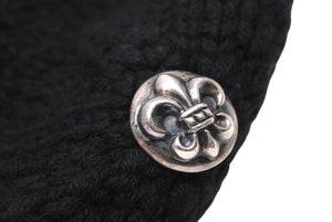 CHROME HEARTS クロムハーツ ビーニー ニットキャップ フレアボタン フレアパッチ カシミヤ ブラック 美品 中古 67602