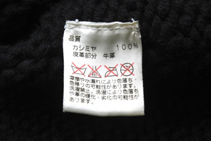 CHROME HEARTS クロムハーツ ビーニー ニットキャップ フレアボタン フレアパッチ カシミヤ ブラック 美品 中古 67602
