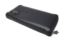 Load image into Gallery viewer, CHROME HEARTS クロムハーツ 長財布 フィリグリープラス ダガー ラウンドジップ レザー ブラック シルバー925 美品 中古 67605