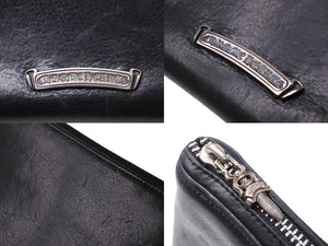 CHROME HEARTS クロムハーツ 長財布 フィリグリープラス ダガー ラウンドジップ レザー ブラック シルバー925 美品 中古 67605