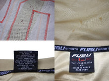 Load image into Gallery viewer, FUBU フブ ゲームシャツ フットボールシャツ ヴィンテージ グラデーション 05 ポリエステル ゴールド レッド XL 良品 中古 67617