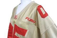 Load image into Gallery viewer, FUBU フブ ゲームシャツ フットボールシャツ ヴィンテージ グラデーション 05 ポリエステル ゴールド レッド XL 良品 中古 67617
