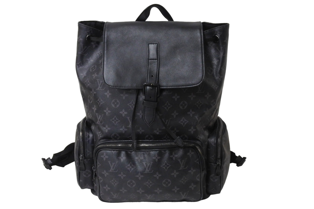 LOUIS VUITTON ルイ ヴィトン トリオ バックパック モノグラム エクリプス キャンバス カーフ M45538 ブラック 美品 中古 67628